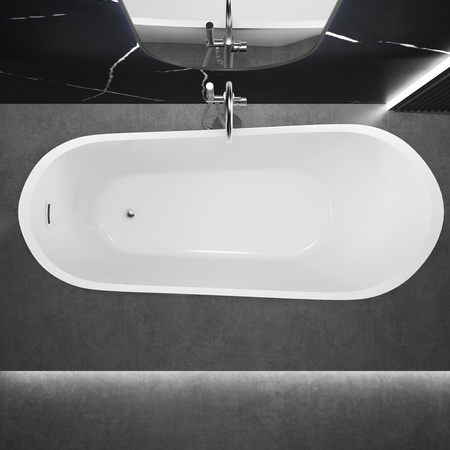 VOĽNE STOJACA AKRYLOVÁ VAŇA ALLISON 170×75×72 BIELA