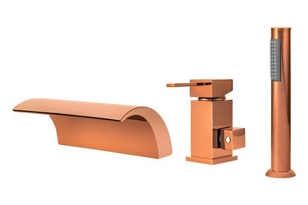 VODOPÁDOVÁ VAŇOVÁ BATÉRIA 3-OTVOROVÁ S-1006RG RUŽOVÉ ZLATO