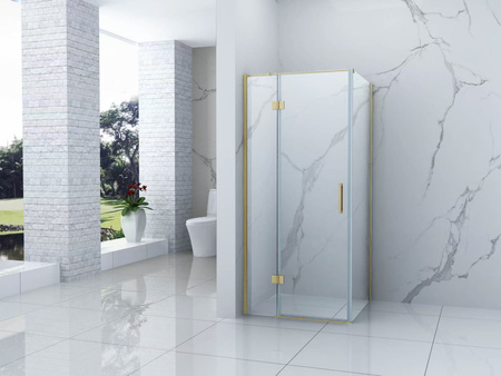 SPRCHOVÝ KÚT WILSON ŠTVORCOVÝ TRANSPARENTNÝ - 80X80X190 CHRÓM