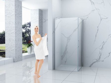 SPRCHOVÝ KÚT FRANKLIN ŠTVORCOVÝ TRANSPARENTNÝ - 100X100X190 CHRÓM