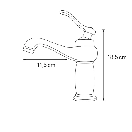 UMÝVADLOVÁ BATÉRIA LORENZA STOJACA NÍZKA RETRO S-1155G ZLATÁ