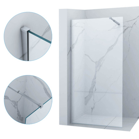 SPRCHOVÁ STENA WALK-IN 100x200 TRANSPARENTNÝ CHRÓM