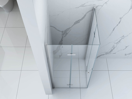 SPRCHOVÝ KÚT BAXLER ŠTVORCOVÝ TRANSPARENTNÝ - 80X80X190 CHRÓM