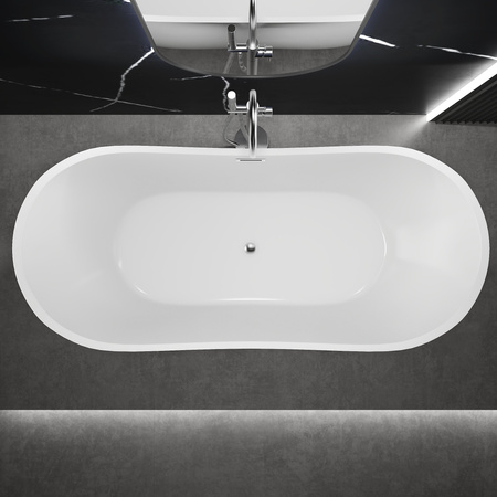 VOĽNE STOJACA AKRYLOVÁ VAŇA GRACE 150×75×72 BIELA