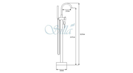 VOĽNE STOJACA VAŇOVÁ BATÉRIA ROSA SEM-1069 ČIERNA