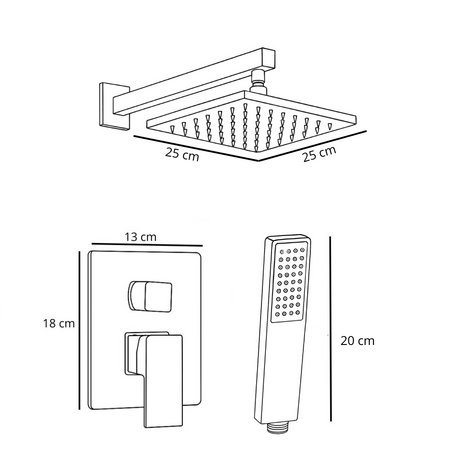 PODOMIETKOVÁ SPRCHOVÁ SÚPRAVA BASILIO S-1103 V5 ČIERNA