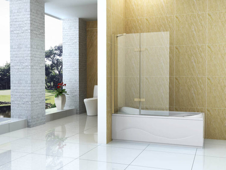 DVOJKRÍDLOVÁ SPRCHOVÁ ZÁSTENA GARETT 100X150 FIX ZLATÁ KARTÁČOVANÁ