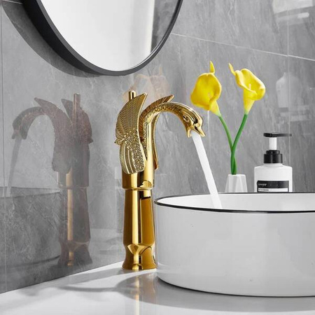 UMÝVADLOVÁ BATÉRIA SWENNA VYSOKÁ RETRO S-1178G ZLATÁ