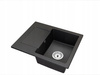 Granitový kuchynský drez čierna 47,4 × 58,4 cm, 1 misa s odkvapkávačom + sada sifónu