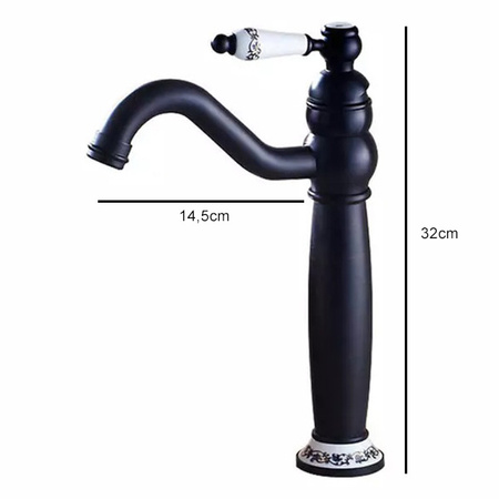 UMÝVADLOVÁ BATÉRIA PALOMA VYSOKÁ RETRO S-1110 ČIERNA