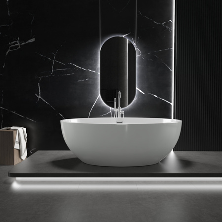 VOĽNE STOJACA AKRYLOVÁ VAŇA LUNA 175×100×58 BIELA