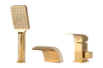 TROJOTVOROVÁ VAŇOVÁ BATÉRIA CASCADE NA VAŇU S-1169G ZLATÁ