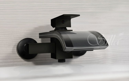 NÁSTENNÁ VODOVODNÁ BATÉRIA LUNA SKLENENÁ S-1012B ČIERNA