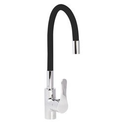 ČIERNA KUCHYNSKÁ BATÉRIA S FLEXIBILNOU VÝTOKOVOU RAMENOU FLEX S-2105 CHRÓM