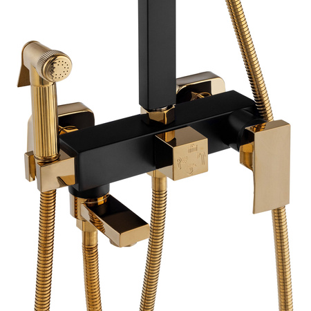 SPRCHOVÁ SÚPRAVA NÁSTENNÁ CUBO S-1067BG ČIERNA/ZLATÁ