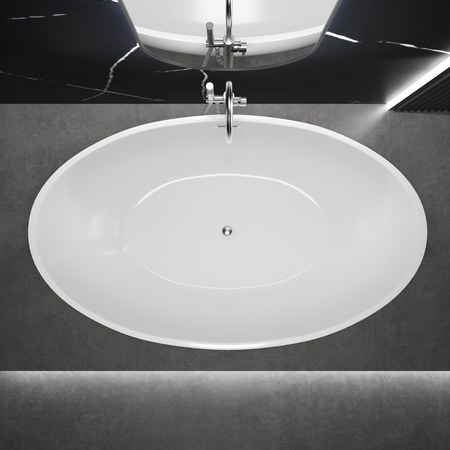 VOĽNE STOJACA AKRYLOVÁ VAŇA LUNA 175×100×58 BIELA