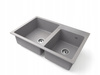 Drez Kuchynský Sivý 80x50 cm, Granitový Drez 2 Komory + Sifón