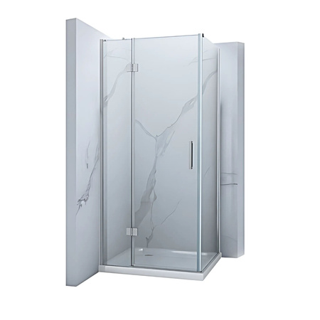 SPRCHOVÝ KÚT WILSON ČIERNY S VANICOU ŠTVORCOVÝ TRANSPARENTNÝ - 80X80X190