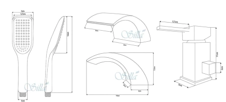 TROJOTVOROVÁ VAŇOVÁ BATÉRIA CASCADE NA VAŇU S-1169G ZLATÁ