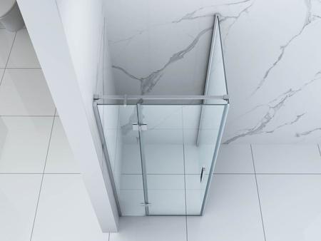 SPRCHOVÝ KÚT WILSON ŠTVORCOVÝ TRANSPARENTNÝ - 80X80X190 CHRÓM