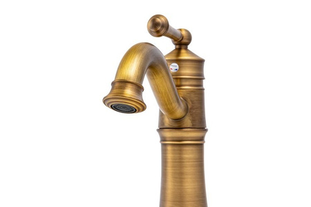 UMÝVADLOVÁ BATÉRIA ADELITA STOJACA NÍZKA STARÉ ZLATO SEM-1089 RETRO