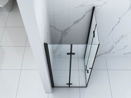 SPRCHOVÝ KÚT BAXLER ŠTVORCOVÝ TRANSPARENTNÝ - 100X100X190 ČIERNY