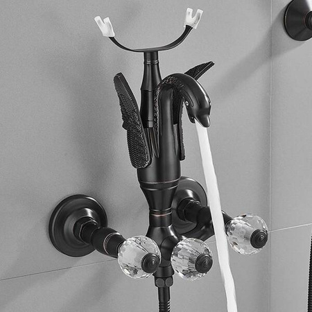 NÁSTENNÁ VODOVODNÁ BATÉRIA SWENNA RETRO S-1177B ČIERNA