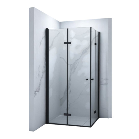 SPRCHOVÝ KÚT BAXLER ŠTVORCOVÝ TRANSPARENTNÝ - 100X100X190 ČIERNY