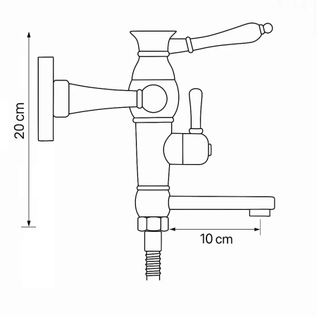 NÁSTENNÁ VAŇOVÁ BATÉRIA VERONA RETRO S-1185V STARÉ ZLATO