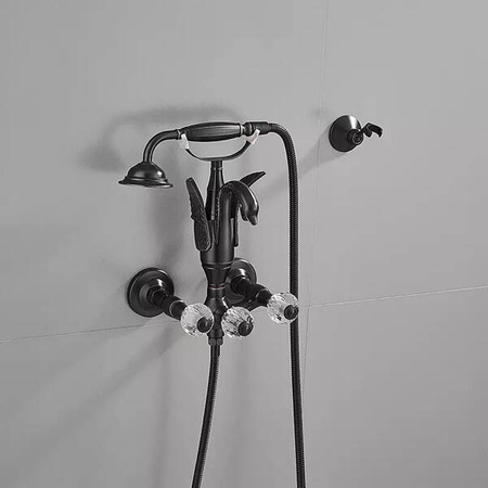 NÁSTENNÁ VODOVODNÁ BATÉRIA SWENNA RETRO S-1177B ČIERNA