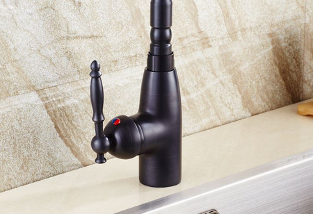 UMÝVADLOVÁ BATÉRIA ESTELA VYSOKÁ OTOČNÁ RETRO S-1087 ČIERNA