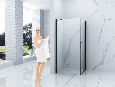 SPRCHOVÝ KÚT FRANKLIN ŠTVORCOVÝ TRANSPARENTNÝ - 100X100X190 ČIERNY