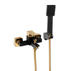 NÁSTENNÁ VODOVODNÁ BATÉRIA CUBO S-1176BG ČIERNA/ZLATÁ