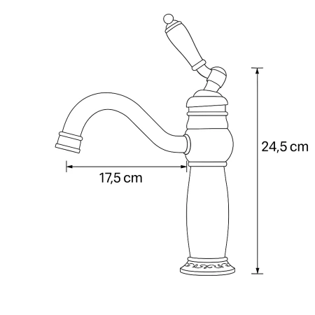 UMÝVADLOVÁ BATÉRIA PALOMA STOJACA NÍZKA RETRO S-1109G ZLATÁ