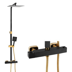 SPRCHOVÁ SÚPRAVA NÁSTENNÁ S TERMOSTATOM S-1164BG ČIERNA/ZLATÁ