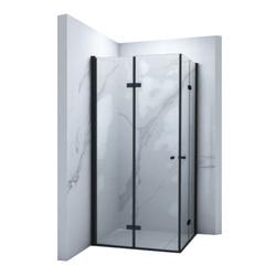 SPRCHOVÝ KÚT BAXLER ŠTVORCOVÝ TRANSPARENTNÝ - 90X90X190 ČIERNY