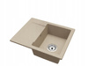 Granitový kuchynský drez béžový 47,4 × 58,4 cm, 1 misa s odkvapkávačom + sada sifónu