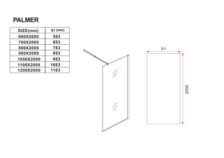 SPRCHOVÁ STENA WALK-IN 90x200 TRANSPARENTNÝ CHRÓM