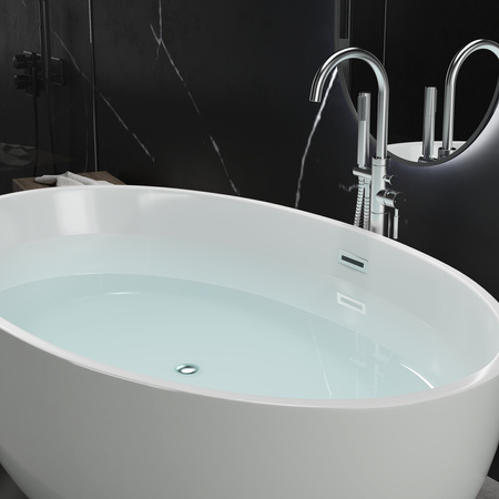 VOĽNE STOJACA AKRYLOVÁ VAŇA LUNA 175×100×58 BIELA