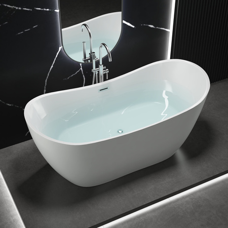 VOĽNE STOJACA AKRYLOVÁ VAŇA GRACE 170×80×72 BIELA