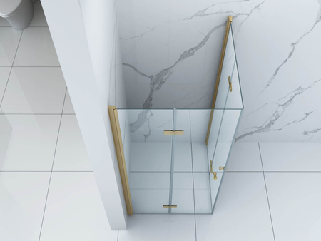 SPRCHOVÝ KÚT BAXLER ŠTVORCOVÝ TRANSPARENTNÝ - 100X100X190 ZLATÝ