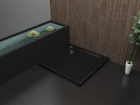 ŠTVORCOVÁ SPRCHOVÁ VANIČKA SLIM 80x80 ČIERNA