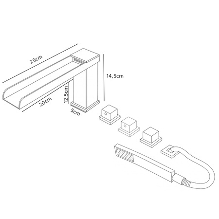 BATERIA VAŇOVÁ 5-OTVOROVÁ S-1213G ZLATÁ