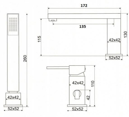 VANOVÁ BATÉRIA CUBO 3-OTVOROVÁ S-1032 CHRÓM