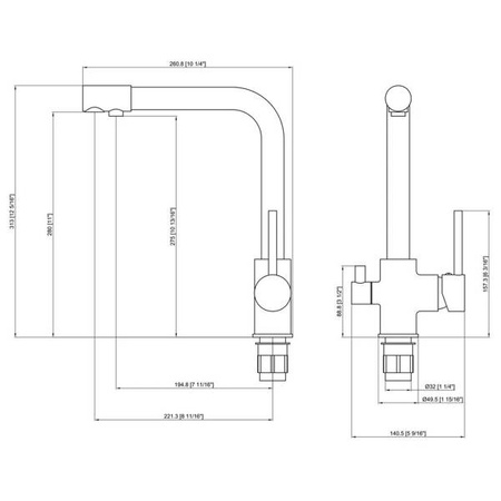 TROJCESTNÁ KUCHYNSKÁ BATÉRIA NA DREZ CHRÓM S-2103