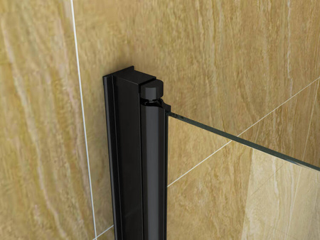 Dvojkrídlová vaňová zástena MARION 120x140 pohyblivá čierna