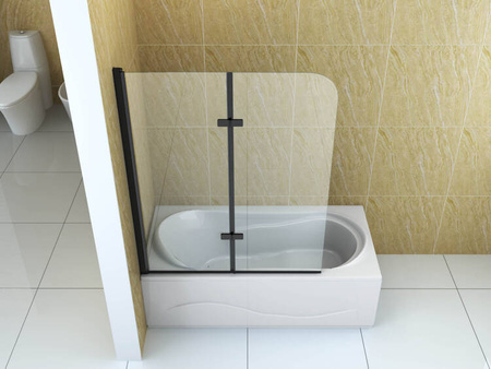 Dvojkrídlová vaňová zástena MARION 120x140 pohyblivá čierna