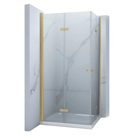 SPRCHOVÝ KÚT BAXLER ZLATÝ S VANIČKOU ŠTVORCOVÝ TRANSPARENTNÝ - 80X80X190