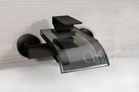 NÁSTENNÁ VODOVODNÁ BATÉRIA LUNA SKLENENÁ S-1012B ČIERNA