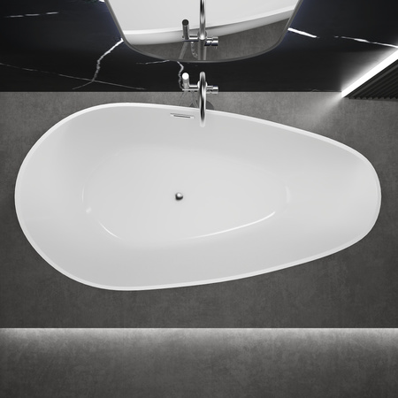 VOĽNE STOJACA AKRYLOVÁ VAŇA ELLIE 170×75×58 BIELA